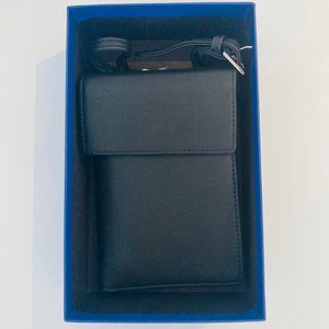 ROYCE Black Tri-Fold Leather Wallet with Removable Strap (brand new; never used)